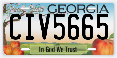 GA license plate CIV5665