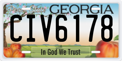 GA license plate CIV6178