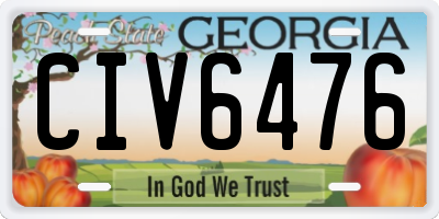 GA license plate CIV6476
