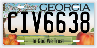 GA license plate CIV6638
