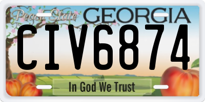 GA license plate CIV6874