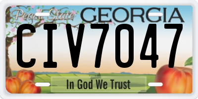 GA license plate CIV7047