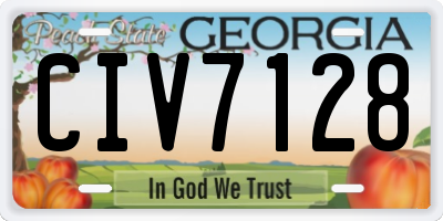 GA license plate CIV7128