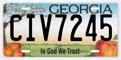 GA license plate CIV7245