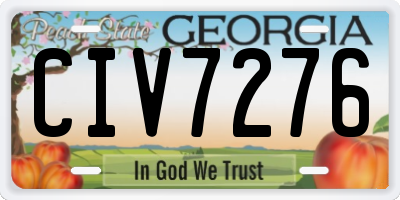 GA license plate CIV7276
