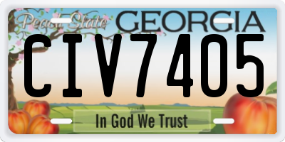 GA license plate CIV7405