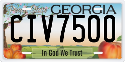 GA license plate CIV7500