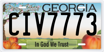 GA license plate CIV7773