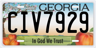 GA license plate CIV7929