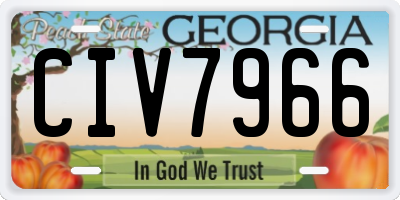 GA license plate CIV7966