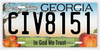 GA license plate CIV8151