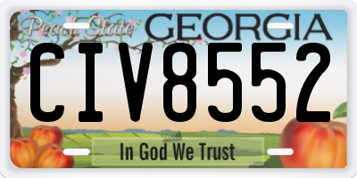 GA license plate CIV8552