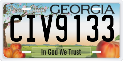 GA license plate CIV9133
