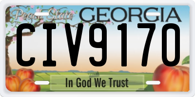 GA license plate CIV9170