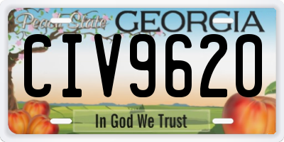 GA license plate CIV9620