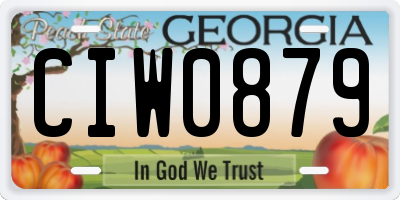 GA license plate CIW0879