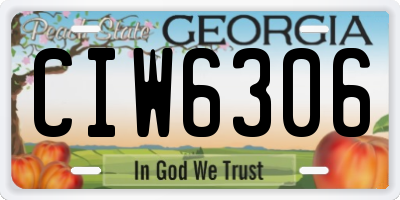 GA license plate CIW6306