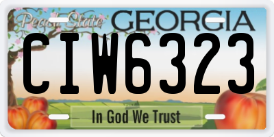 GA license plate CIW6323