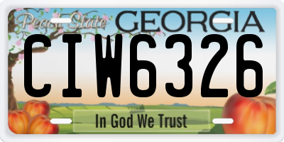 GA license plate CIW6326