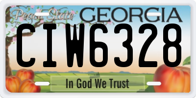 GA license plate CIW6328