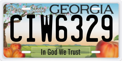 GA license plate CIW6329