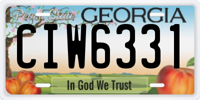 GA license plate CIW6331