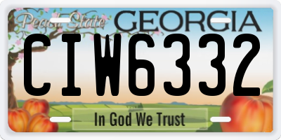GA license plate CIW6332