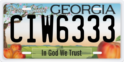 GA license plate CIW6333