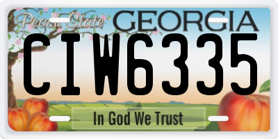 GA license plate CIW6335