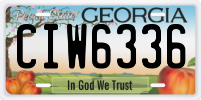 GA license plate CIW6336