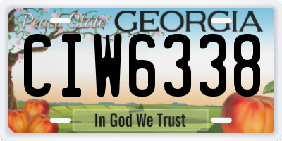 GA license plate CIW6338