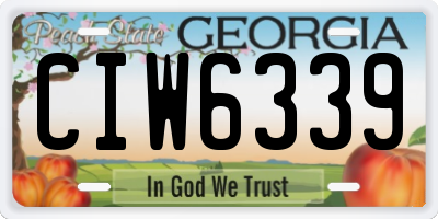 GA license plate CIW6339