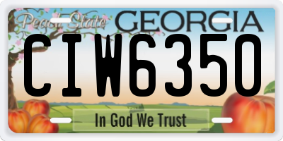 GA license plate CIW6350