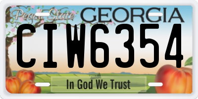 GA license plate CIW6354