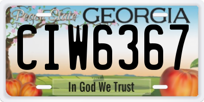 GA license plate CIW6367