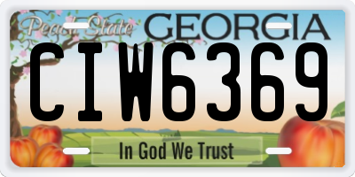 GA license plate CIW6369