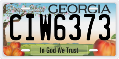 GA license plate CIW6373