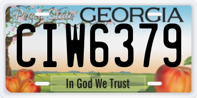 GA license plate CIW6379