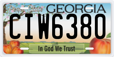 GA license plate CIW6380