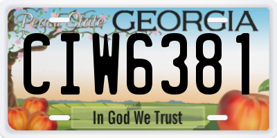 GA license plate CIW6381