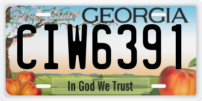 GA license plate CIW6391