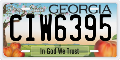 GA license plate CIW6395