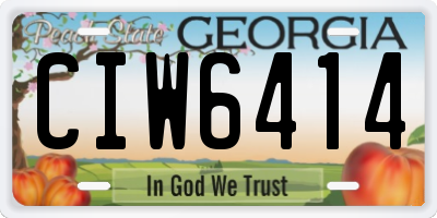 GA license plate CIW6414