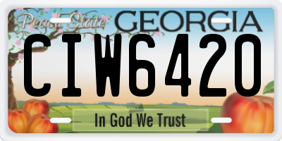 GA license plate CIW6420