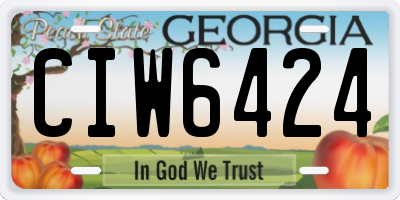 GA license plate CIW6424