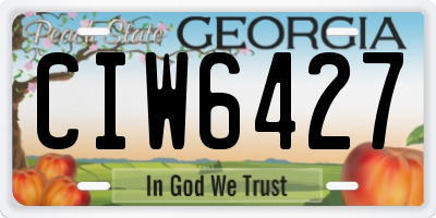 GA license plate CIW6427