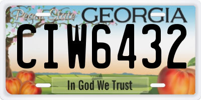 GA license plate CIW6432