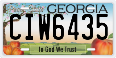 GA license plate CIW6435