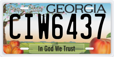 GA license plate CIW6437