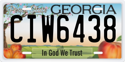GA license plate CIW6438